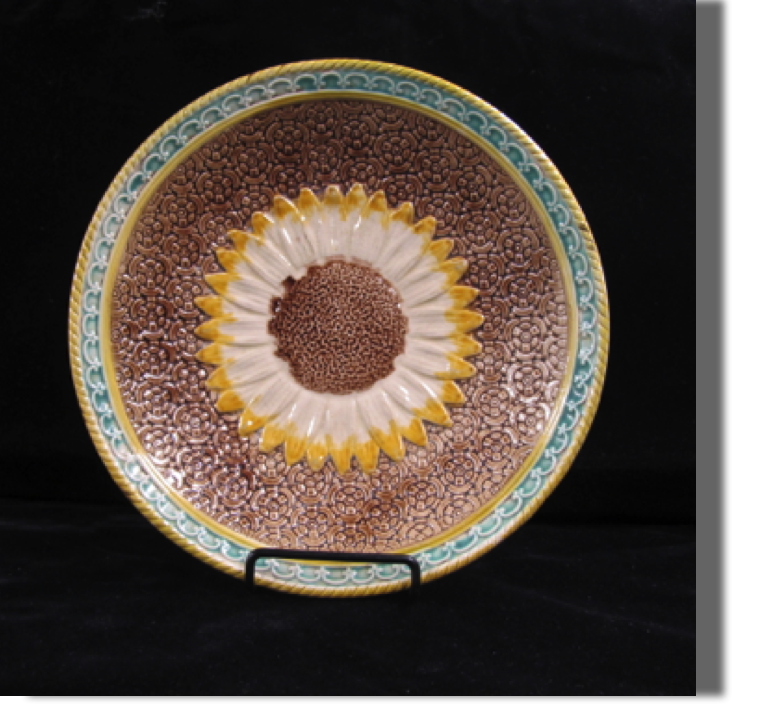 Sunflower compote with nice mottled underside and detail on base - next three photos