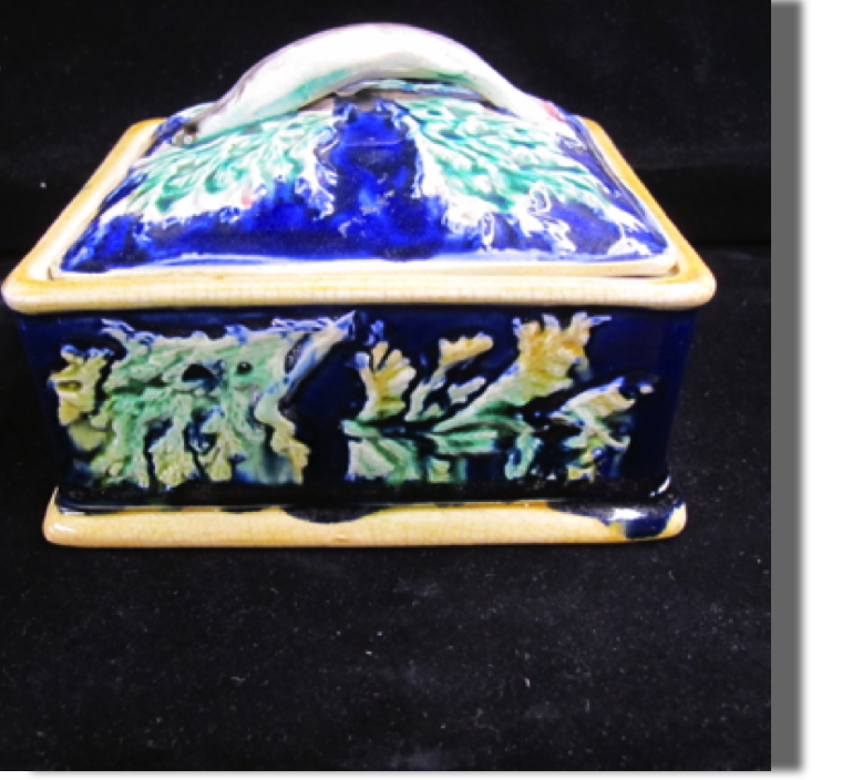Cobalt and seaweed sardine, no underplate, mint, very nice color